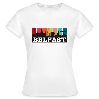 Belfast Nordirland Travel Souvenir Skyline - Frauen T-Shirt - Weiß - Vorne - AI Model Female 172 dark (172cm)