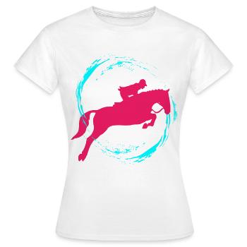 horse riding - Women's T-Shirt - white - Front - AI Model Female 172 dark (172cm)