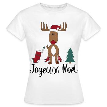 Noël français - T-shirt Femme - blanc - Devant - AI Model Female 172 dark (172cm)