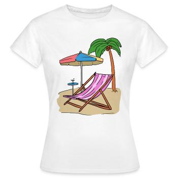 Vacances Palmen plage île Loisirs Mer - T-shirt Femme - blanc - Devant - AI Model Female 172 dark (172cm)