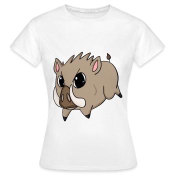 Wildschwein - Frauen T-Shirt - Weiß - Vorne - AI Model Female 172 dark (172cm)