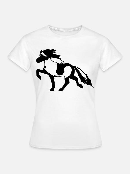 Islandpferd Schecke 7, Pinto reiten Isländer - Frauen T-Shirt - Weiß