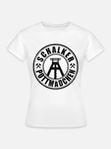 Schalker Pottmädchen | Ruhrpott Mädchen - Frauen T-Shirt - Weiß