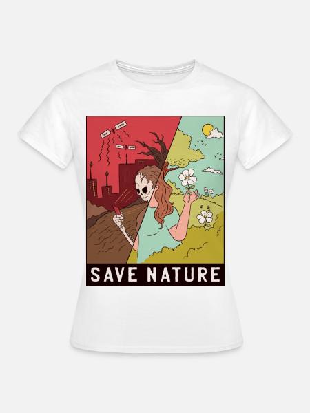 Save Nature (Ökologie) - Frauen T-Shirt - Weiß