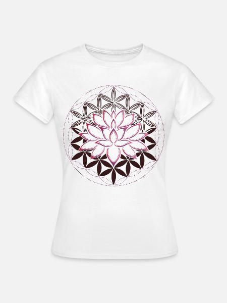 Lotus Blume des Lebens - Frauen T-Shirt - Weiß