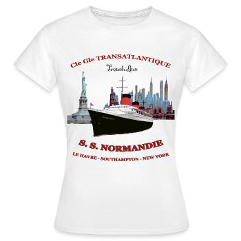 LINER NORMANDIE Louis RUNEMBERG © Adagp - Frauen T-Shirt - Weiß - Vorne - AI Model Female 172 dark (172cm)