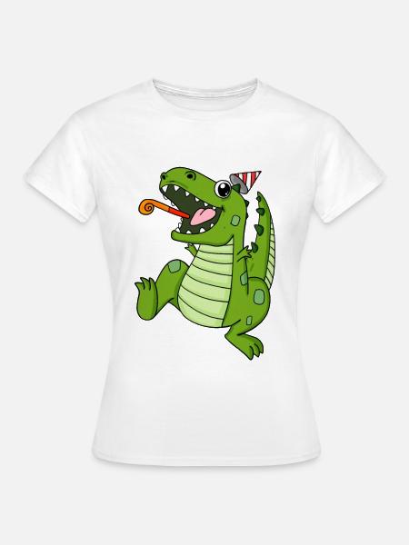 Dinosaurier Party - Frauen T-Shirt - Weiß