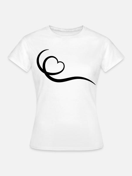 Herz - Frauen T-Shirt - Weiß