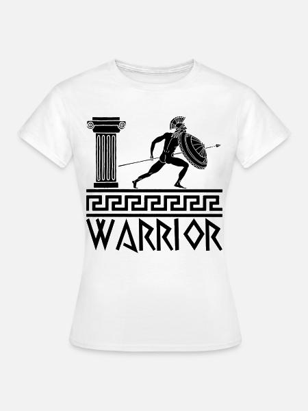 Griechischer Krieger schwarze Hoplite - Frauen T-Shirt - Weiß