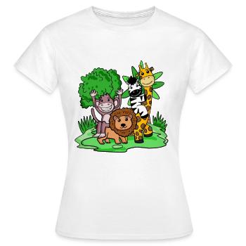 Jungle animaux Mignon - T-shirt Femme - blanc - Devant - AI Model Female 172 dark (172cm)