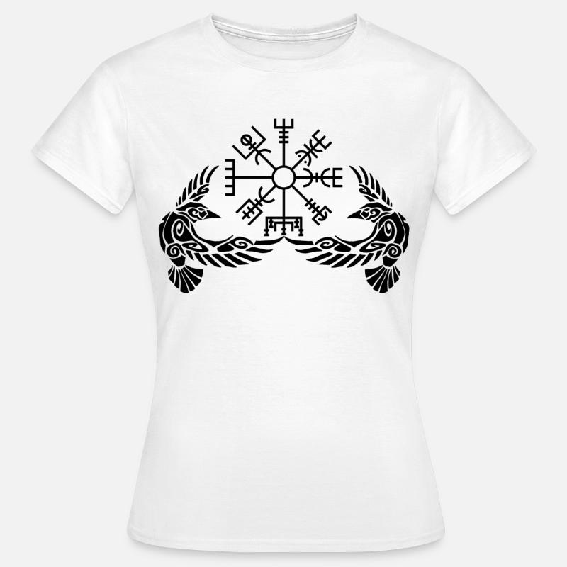 Black ravens and Viking compass - Women's T-Shirt - white