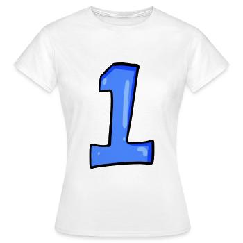 Ziffer 1 Blau - Nummer Eins - Frauen T-Shirt - Weiß - Vorne - AI Model Female 172 dark (172cm)