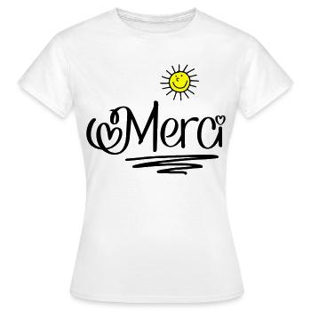 Merci - T-shirt Femme - blanc - Devant - AI Model Female 172 dark (172cm)