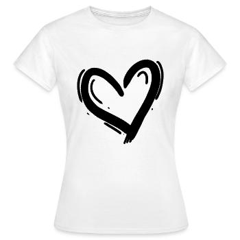 Coeur Noir - T-shirt Femme - blanc - Devant - AI Model Female 172 dark (172cm)