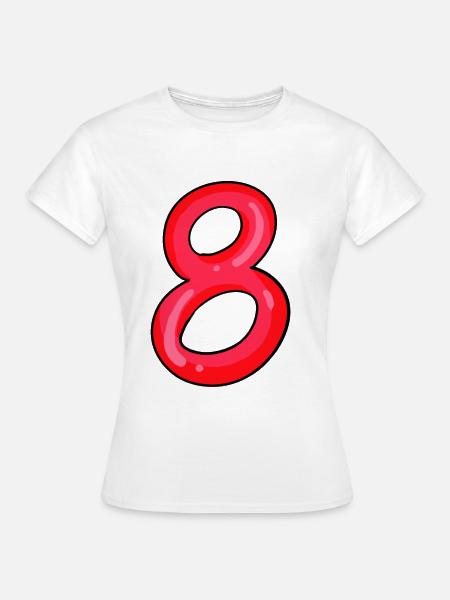 8 rot - Frauen T-Shirt - Weiß