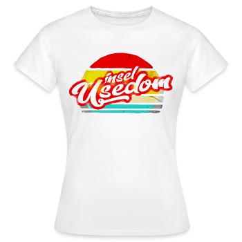 île usedom chemise rétro vintage autocollant autocollant - T-shirt Femme - blanc - Devant - AI Model Female 172 dark (172cm)