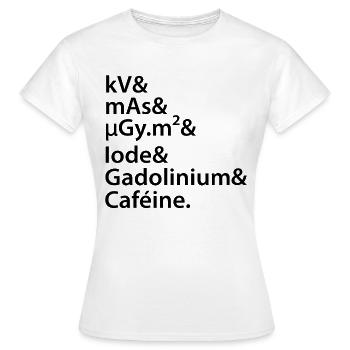 kV mAs Caféine Humour Café Radiologie Scanner Irm - T-shirt Femme - blanc - Devant - AI Model Female 172 dark (172cm)