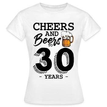 Bierkrug-Illustration mit Schaum 30 Jahre B-Day - Frauen T-Shirt - Weiß - Vorne - AI Model Female 172 dark (172cm)