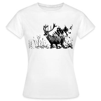 Hirsch - Frauen T-Shirt - Weiß - Vorne - AI Model Female 172 dark (172cm)