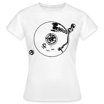 Plattenspieler - Frauen T-Shirt - Weiß - Vorne - AI Model Female 172 dark (172cm)