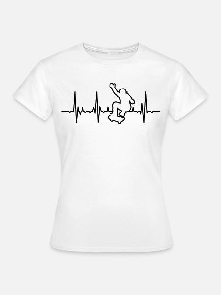 Skateboarding Herzschlag - Frauen T-Shirt - Weiß