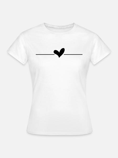Herz Linie - Frauen T-Shirt - Weiß