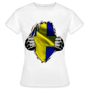 Sweden under the shirt - Women's T-Shirt - white - Front - AI Model Female 172 dark (172cm)