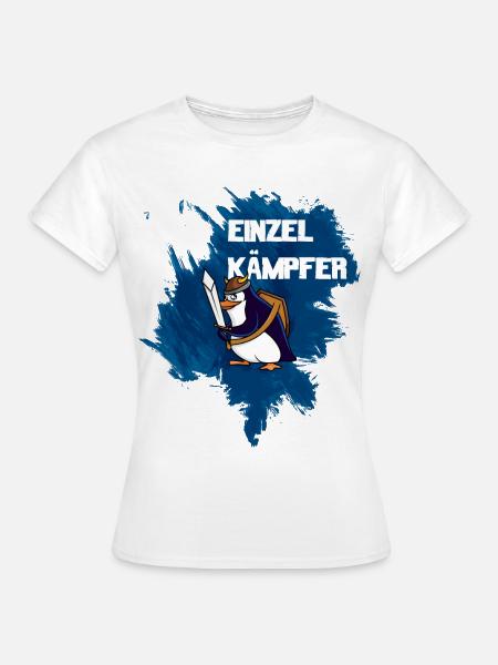 Einzelkämpfer Wikinger-Pinguin - Frauen T-Shirt - Weiß