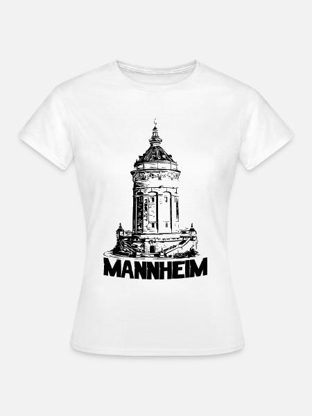 Mannheimer Wasserturm Mannheim schwarz - Frauen T-Shirt - Weiß