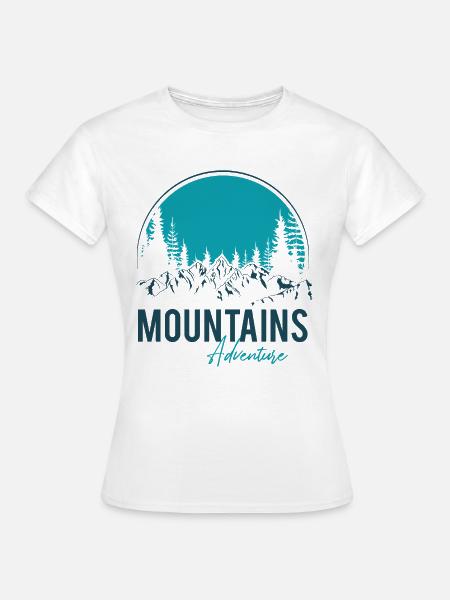 Mountains Adventure - Frauen T-Shirt - Weiß