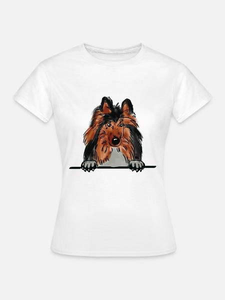 Rough Collie Hund für spähende Hundeliebhaber - Frauen T-Shirt - Weiß