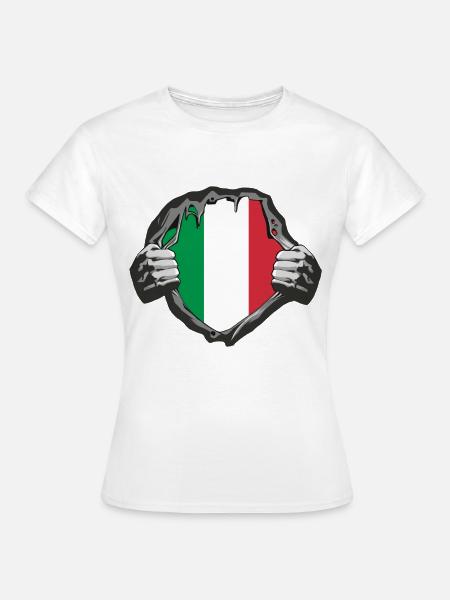 Italien Brust Design - Frauen T-Shirt - Weiß