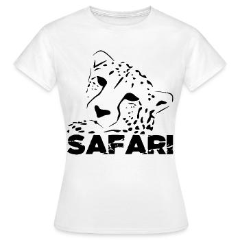 Safari und Gepard - Frauen T-Shirt - Weiß - Vorne - AI Model Female 172 dark (172cm)