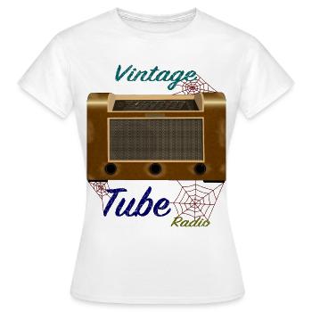 used Vintage Tube Radio - Women's T-Shirt - white - Front - AI Model Female 172 dark (172cm)