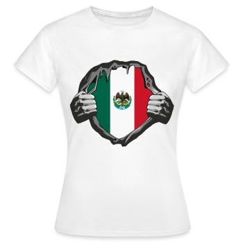 Mexiko Flaggen Design - Frauen T-Shirt - Weiß - Vorne - AI Model Female 172 dark (172cm)