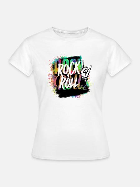 Rock n Roll Farbexplosion - Frauen T-Shirt - Weiß