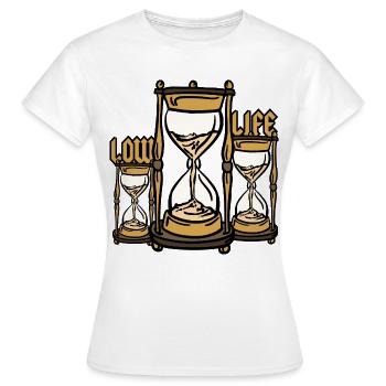Sanduhr Low Life - Frauen T-Shirt - Weiß - Vorne - AI Model Female 172 dark (172cm)