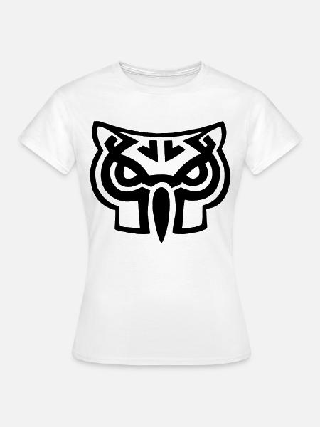 Schwarzer Eulenkopf - Frauen T-Shirt - Weiß