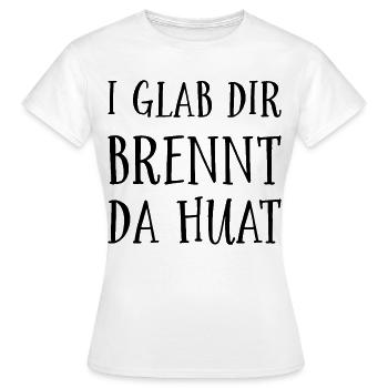 Lustige Sprichwörter aus Bayern - Frauen T-Shirt - Weiß - Vorne - AI Model Female 172 dark (172cm)