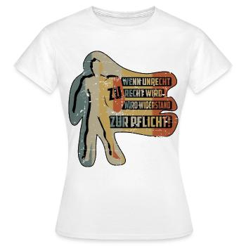 QUAND L’INJUSTICE DEVIENT JUSTE - T-shirt Femme - blanc - Devant - AI Model Female 172 dark (172cm)