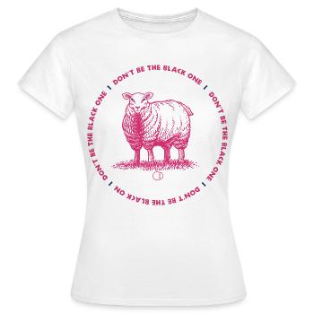 Mouton - Ne sois pas le noir par CD - T-shirt Femme - blanc - Devant - AI Model Female 172 dark (172cm)