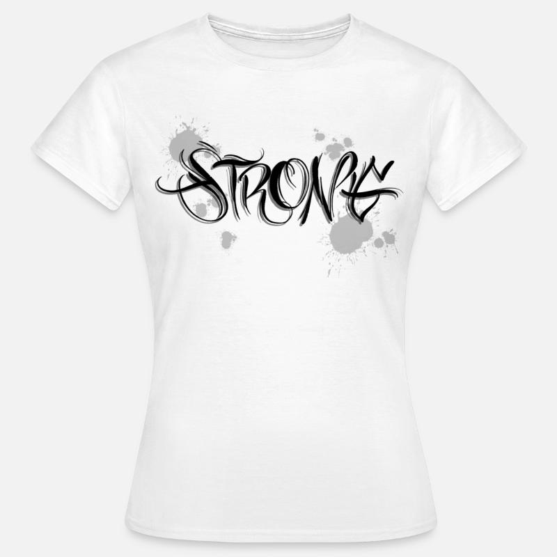 Stark Strong Motivation Graffiti - Maglietta da donna - bianco
