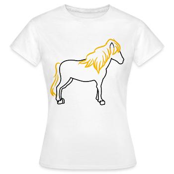 Isländer Islandpferde Pferde Pferdenarr Reiten - Frauen T-Shirt - Weiß - Vorne - AI Model Female 172 dark (172cm)