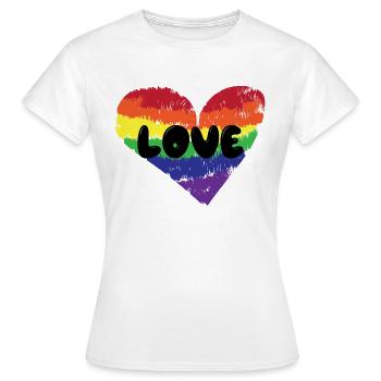 Heart Love Lgbt Relation Dire Homosexuel - T-shirt Femme - blanc - Devant - AI Model Female 172 dark (172cm)