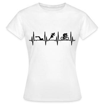 Triathlet Herzschlag - Frauen T-Shirt - Weiß - Vorne - AI Model Female 172 dark (172cm)