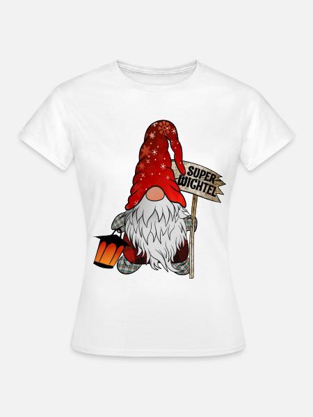 Christmas Gnome Super Wichtel - Frauen T-Shirt - Weiß