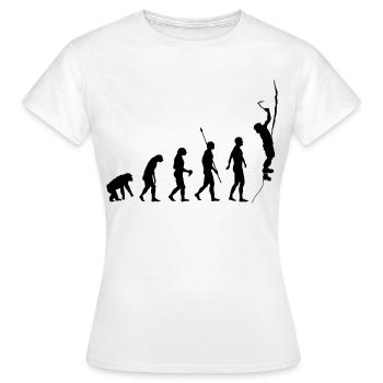 Évolution humaine, escalade sur glace, grimpeurs sur glace - T-shirt Femme - blanc - Devant - AI Model Female 172 dark (172cm)
