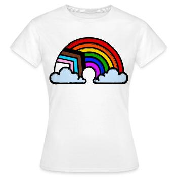 Lgbt Homo Regenbogen Gleichberechtigung Beziehung - Frauen T-Shirt - Weiß - Vorne - AI Model Female 172 dark (172cm)