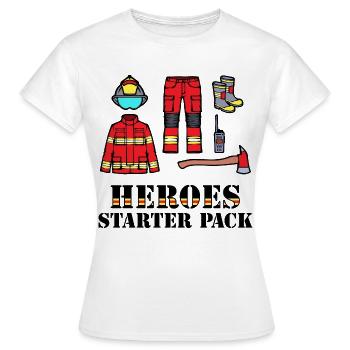 Feuerwehrhelm Lebensretter Statement Feuerwehr - Frauen T-Shirt - Weiß - Vorne - AI Model Female 172 dark (172cm)