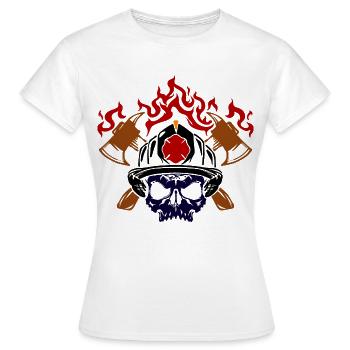 Brennen Feuerwehrhelm Feuerwehr Brandschutz - Frauen T-Shirt - Weiß - Vorne - AI Model Female 172 dark (172cm)